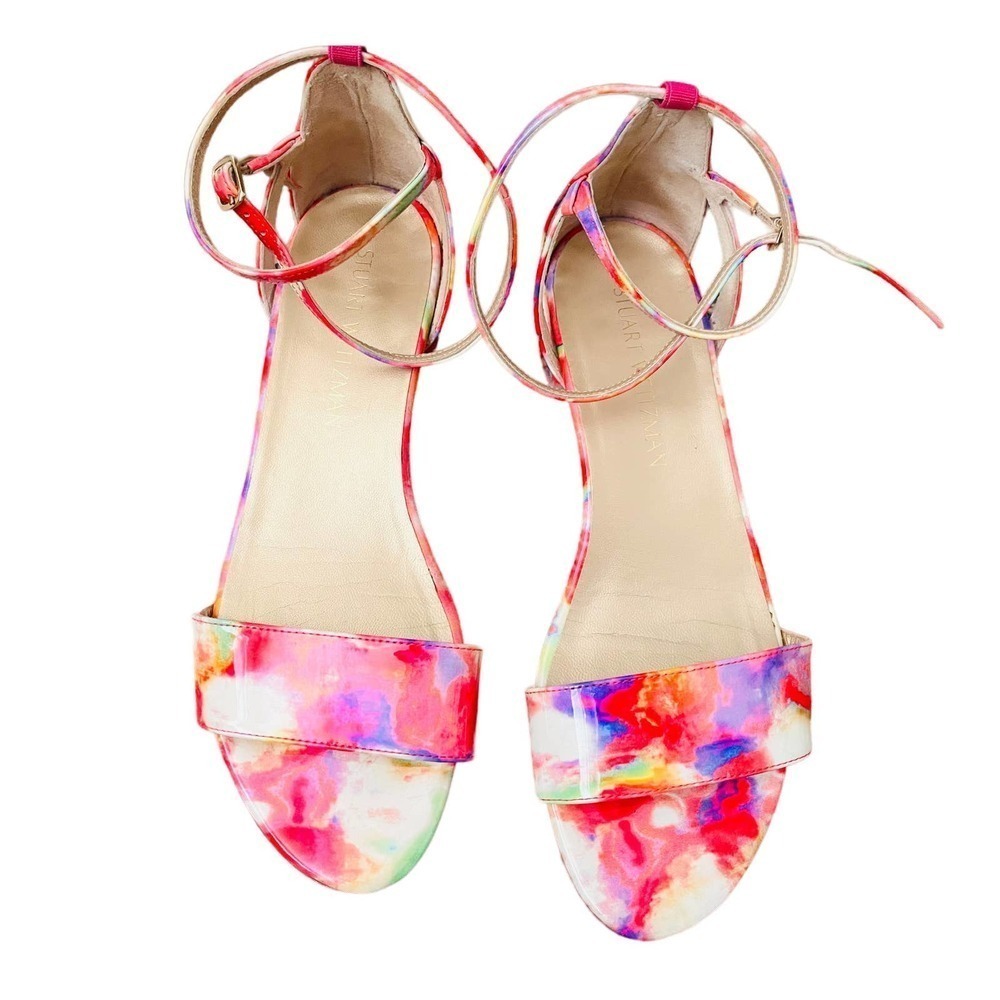 Stuart Weitzman Multicolor Block Heel Sandals - Size 8